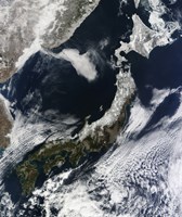 Framed Satellite View of Japan