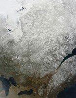 Framed Satellite view of Eastern Canada