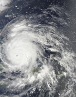 Framed Hurricane Irene over the Bahamas
