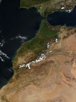 Framed Satellite view of Morocco