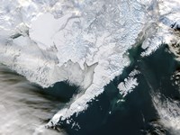 Framed Satellite view of Southwestern Alaska