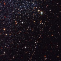 Framed Hubble Tracks Asteroid's Sky Trek