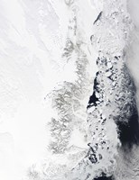 Framed Satellite view of the Eastern Coast of Greenland