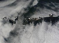 Framed Satellite view of the Outer Aleutian Islands