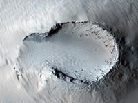 Framed small Cone on the Side of one of Mars' Giant Shield Volcanoes