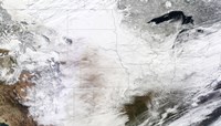 Framed Satellite view of a Massive Winter Storm over the United States