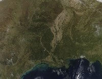 Framed Cloud-free view of the Southern United States