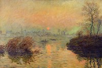 Framed Sun Setting over the Seine at Lavacourt. Winter Effect, 1880