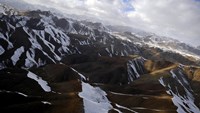 Framed Aerial view over Mountains in Afghanistan