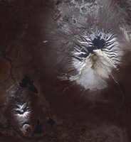 Framed Ash Stains on Russia's Shiveluch Volcano's Slopes