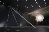 Framed Parachute Undergoes Flight-Qualification Testing inside a Wind Tunnel