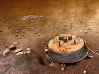 Framed Artist's Concept of the Area Surrounding the Huygens Landing Site