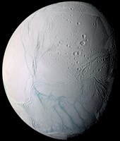 Framed Saturn's Moon Enceladus