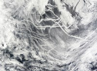 Framed Ship Tracks in the Pacific Ocean