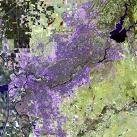 Framed Satellite view of the Sacramento Metropolitan Area