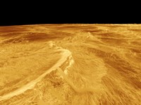 Framed 3D Perspective View of Latona Vorona and Dali Chasma on Venus