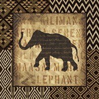 Framed African Wild Elephant Border