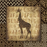 Framed African Wild Giraffe Border