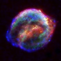 Framed Kepler's Supernova Remnant In Visible, X-Ray and Infrared Light