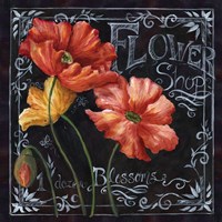 Framed Flowers in Bloom Chalkboard I