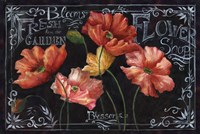 Framed Flowers in Bloom Chalkboard Landscape