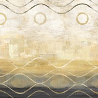 Framed Abstract Waves Black/Gold II