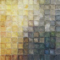 Framed Yellow Gray Mosaics II