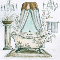 Framed French Bath Sketch I (tub)