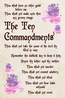 Framed Ten Commandments - Floral