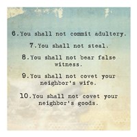 Framed Ten Commandments 6-10