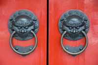 Framed Pair of Door Knockers, Buddha Tooth Relic Temple, Singapore