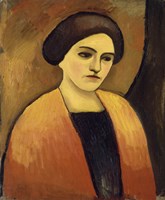Framed Head Of A Woman In Orange And Brown (Portrait Of The Artist'S Wife),  c.  1911