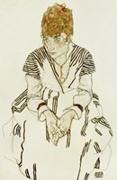 Framed Artist's Sister-in-Law in Striped Dress, Seated, 1917