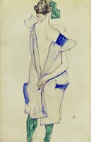 Framed Standing Girl In Blue Dress And Green Stockings, 1913