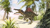 Framed Spinosaurus Hunting for Meal