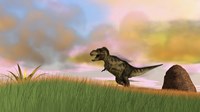 Framed Tyrannosaurus Rex in Grasslands