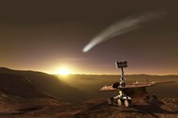 Framed Comet over Endeavour Crater