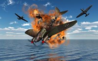 Framed German Heinkel Bomber Crash