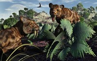 Framed Sabre-Toothed Tigers in Pleistocene Time