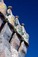 Framed Gaudi Chimney Sturctures, Casa Batllo, Barcelona, Catalonia, Spain