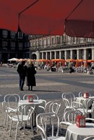 Framed Cafe Tables in Plaza Mayor, Madrid, Spain