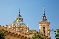 Framed Dome and bell tower of the Iglesia de San Juan de Dios, Granada, Spain