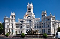 Framed Cibeles Palace is located on the Plaza de Cibeles in Madrid, Spain