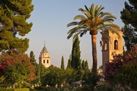 Framed Generalife gardens in the Alhambra Grounds, Granada, Spain