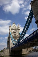 Framed Tower Bridge over the Thames River in London, England