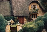 Framed Thatched Roof Home and Garden, Chipping Campden, England,