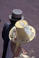 Framed Man and woman wearing hats, Royal Ascot, London, England