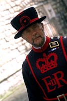 Framed Beefeater at the Tower of London, London, England
