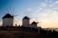 Framed Famous Windmills, Hora, Mykonos, Greece