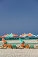 Framed Greece, Crete, Hania, Elafonisi Beach Umbrellas
